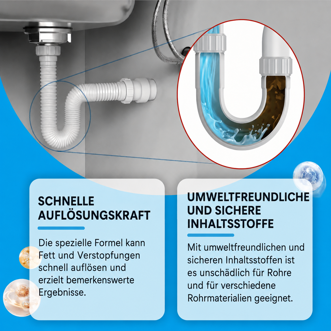 Pipe Dredging Effervescent Tablets, Dissolve Blockages & Deodorize Drains